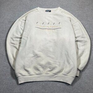 Vintage Basix Crew Neck Sweatshirt Mens Size Large Beige Orlando Florida